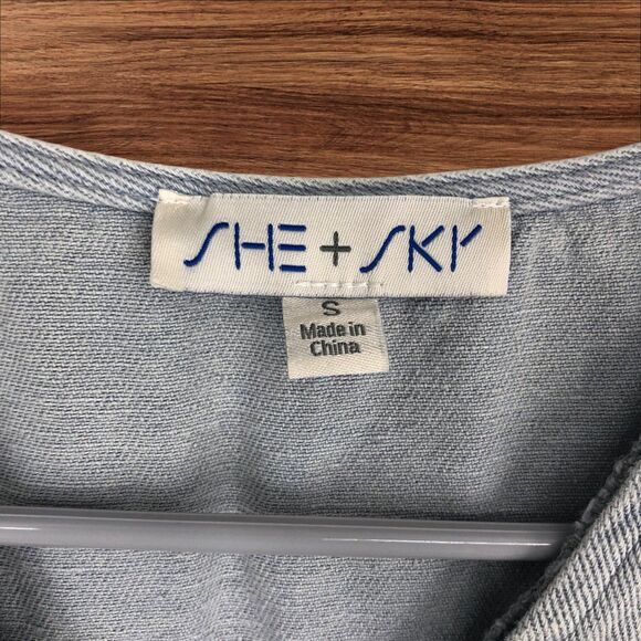 Vintage 80s-90s-Y2K Style Zip Up Denim Jumpsuit w/Puff Elastic Sleeves, belted S - Picture 6 of 12